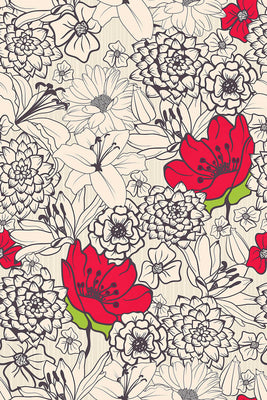 Monochrome Flowers - Walltrendz