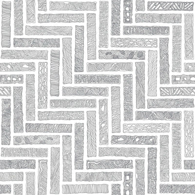 Monochrome Herringbone Wallpaper