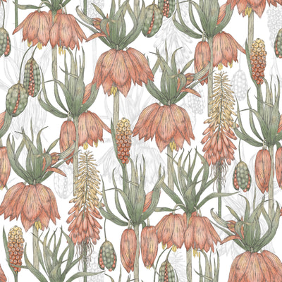 Watercolor Exotic Flowers Wallpaper