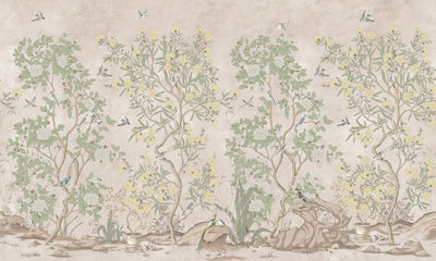 Vintage Chinoiserie Elegant Tree Wallpaper