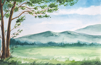 Nature Tree with Mountain Wallpaper