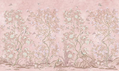 Chinoiserie Magnolia And Birds Wallpaper