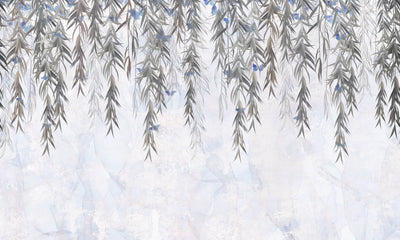 Willow Rain Hand Drawn Wallpaper