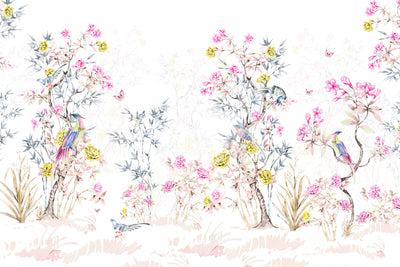Colorful Chinoiserie Mural Wallpaper