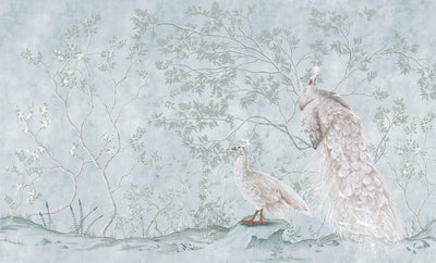 Peacock Chinoiserie Wall Mural Wallpaper