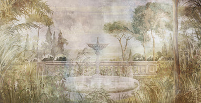 Vintage Watercolor Toscana garden Wallpaper