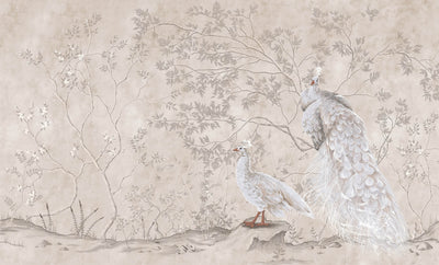 Vintage Chinoiserie Peacock Luxury Wallpaper
