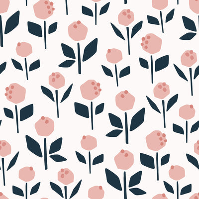 Blooming Hand Painted Floral Wallpaper