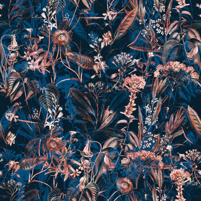Dark Botanical Seamless Pattern Wallpaper