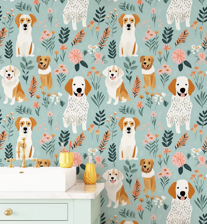 Colorful kids' room wallpaper design