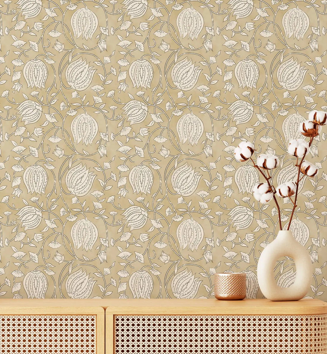 Before and after with peel and stick wallpaper