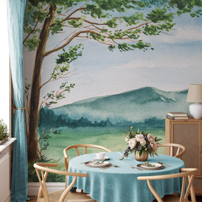Nature Tree with Mountain Wallpaper