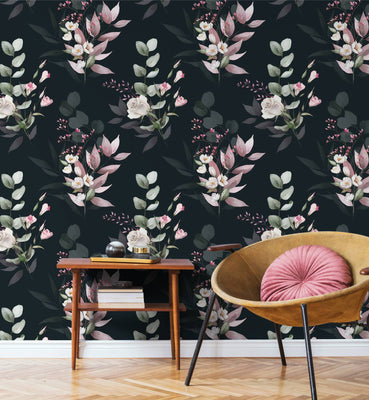 Dark Botanical Seamless Wallpaper