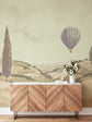 Vintage Hot Air Balloon Landscape Wallpaper