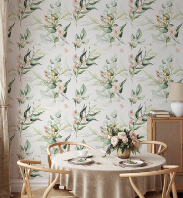 Watercolor Blush Botanical Wallpaper