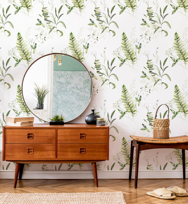Hand Drawn Fern Leaves Wallpaper
