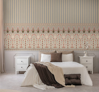 Mughal Stripes Elegance Vintage Wallpaper