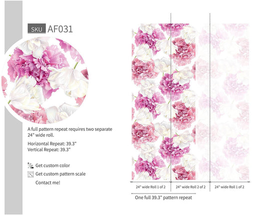 Peony and Tulip Flowers - Walltrendz