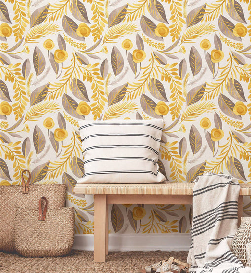 Watercolor Bunch Leave - Walltrendz