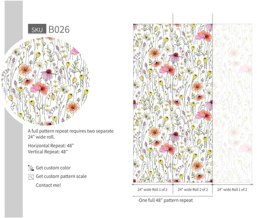 Wildflowers Poppies - Walltrendz