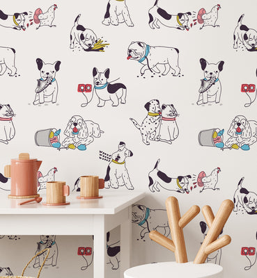 Cute Linear Dog Wallpaper