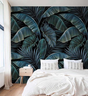 Tropical Banana Leaf Wallpaper for Bedroom Decor