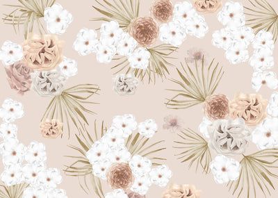 Modern Watercolor Floral Tropical Wallpaper