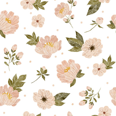 Boho Flower Natural Wallpaper